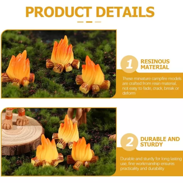 Toyvian 20Pcs Miniature Campfire Model Fire Landscaping Props Dollhouse Fire Ornament Miniature Fake Fire Decoration Handicraft Resin Fake Fire Mini Fire Beads