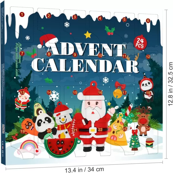 Toyvian 24pcs Advent Calendars 2022 Keychains for 24 Days Countdown Countdown Calendar Toys Xmas Tree Hanging Pendants for Girls Boys