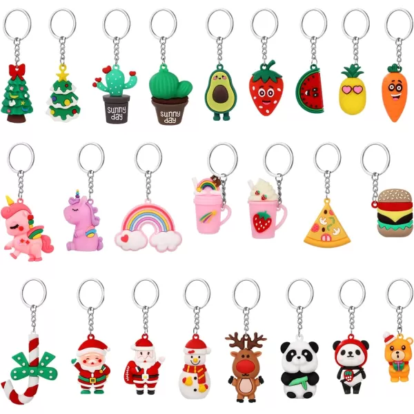 Toyvian 24pcs Advent Calendars 2022 Keychains for 24 Days Countdown Countdown Calendar Toys Xmas Tree Hanging Pendants for Girls Boys