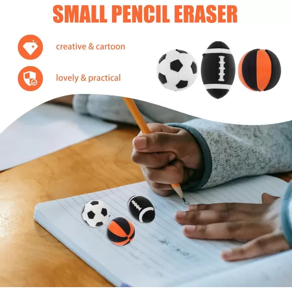 Toyvian 25 Pcs Pencil Erasers 3D Mini Cute Erasers Sports Ball Puzzle Erasers Football Basketball Pencils Erasers Fun Erasers for Kids Classroom School Rewards Birthday Party Favors Mixed Style