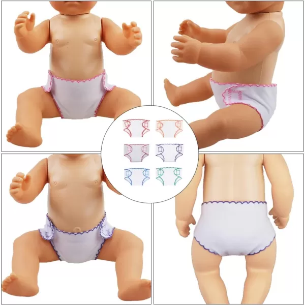 Toyvian 6pcs Doll Diapers Baby Doll Diaper Bag Baby Doll Accessories Doll Underwear Reusable DIY Diaper