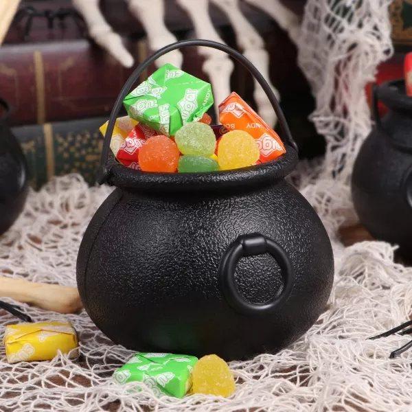 Toyvian 9 Pack Black CauldronHalloween Candy Holder Bucket Kettle Mini Cauldrons Trick Or Treat Bucket Party Favors Novelty Candy Holder Pot with Handle for HalloweenSt Patricks Day Party Favors