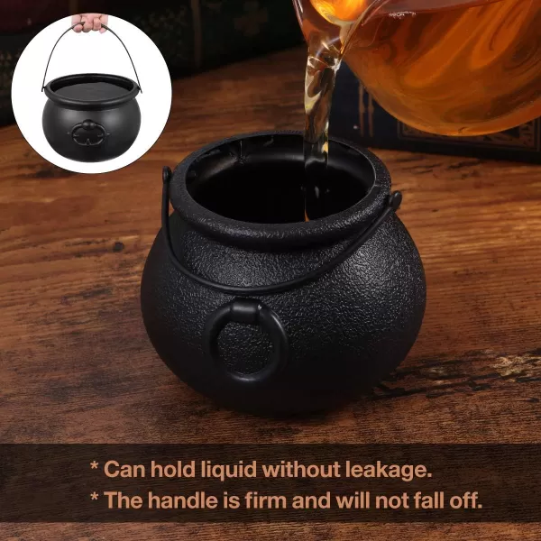 Toyvian 9 Pack Black CauldronHalloween Candy Holder Bucket Kettle Mini Cauldrons Trick Or Treat Bucket Party Favors Novelty Candy Holder Pot with Handle for HalloweenSt Patricks Day Party Favors