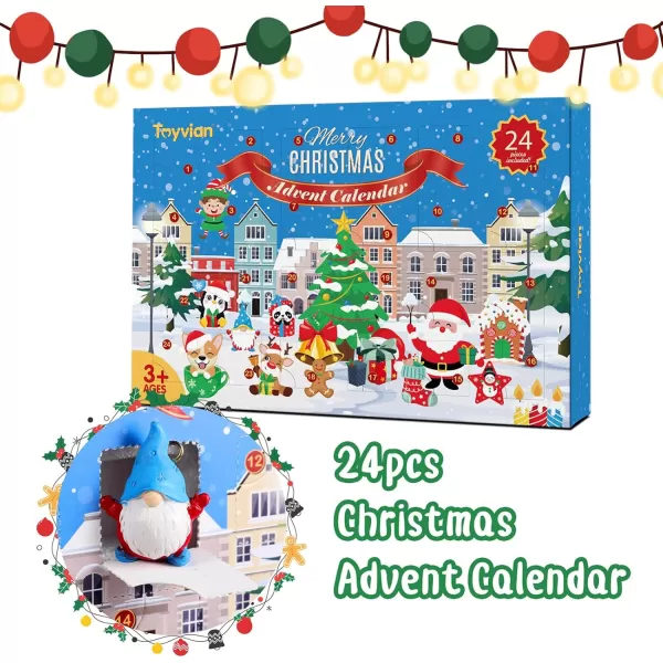 Toyvian Advent Calendar 2021 Christmas Countdown Calendar Hanging Ornaments 24 Days Surprises with Animals Relief Toys Xmas Christmas Decorations for Wall Christmas Tree