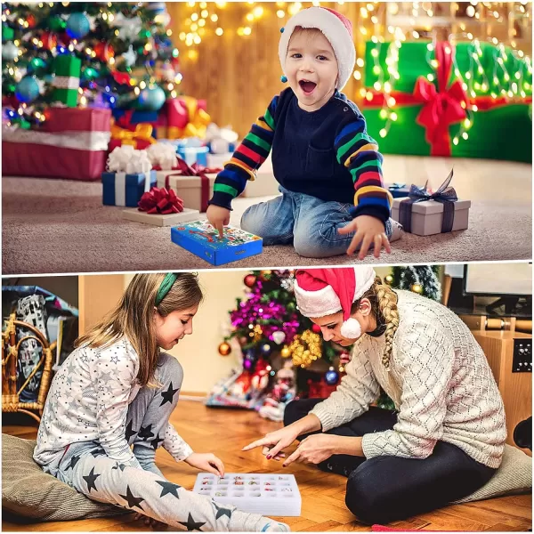 Toyvian Advent Calendar 2021 Christmas Countdown Calendar Hanging Ornaments 24 Days Surprises with Animals Relief Toys Xmas Christmas Decorations for Wall Christmas Tree