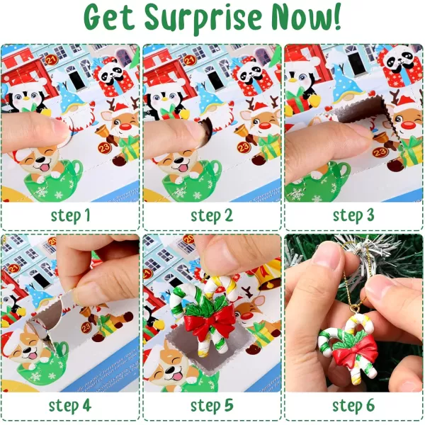 Toyvian Advent Calendar 2021 Christmas Countdown Calendar Hanging Ornaments 24 Days Surprises with Animals Relief Toys Xmas Christmas Decorations for Wall Christmas Tree