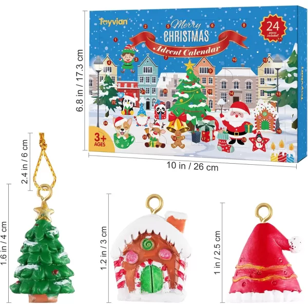 Toyvian Advent Calendar 2021 Christmas Countdown Calendar Hanging Ornaments 24 Days Surprises with Animals Relief Toys Xmas Christmas Decorations for Wall Christmas Tree
