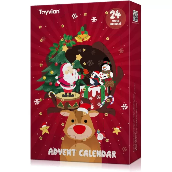 Toyvian Advent Calendar 202324Pcs Hanging Ornaments Christmas Animals Relief ToysXmas Christmas Decorations for Wall Christmas Tree