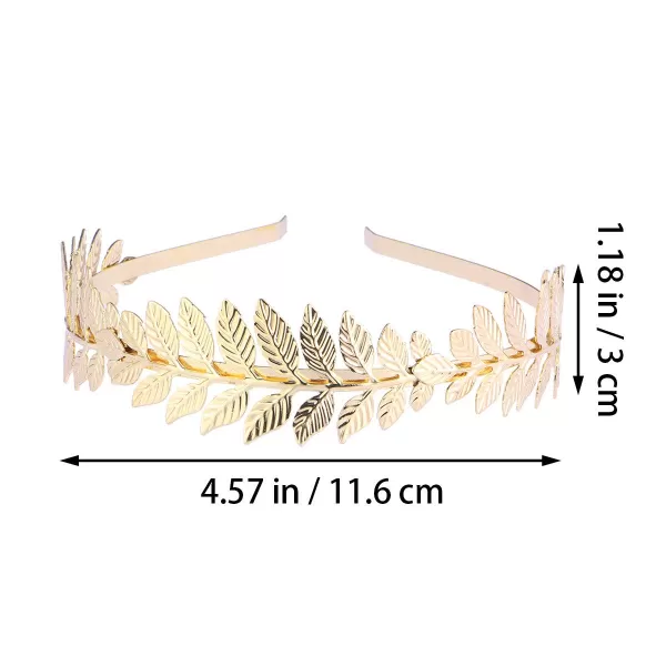 Toyvian Bridal Hair Crown Roman Goddess Leaf Branch Dainty Head Dress Boho Gold