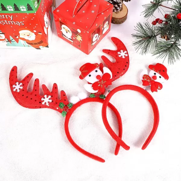 Toyvian Christmas Headbands Sunglasses Christmas Novelty Party Decoration Reindeer Hair Bands Santa Christmas Hair Accessories for Kids Adults8 PackAssorted Styles