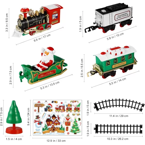 Toyvian Christmas Railway Train Set with 472quot Railway Track ampamp 4 Cars Lights and Sounds RailwayBattery Operated Locomotive Engine Play Set Electronic Toys Gift for Kids