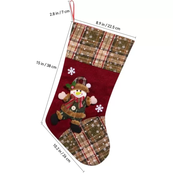Toyvian Christmas StockingBig Xmas Stockings Decoration187quot Santa Snowman Reindeer Stocking Christmas Decorations and Party Accessory Set of 3Style2