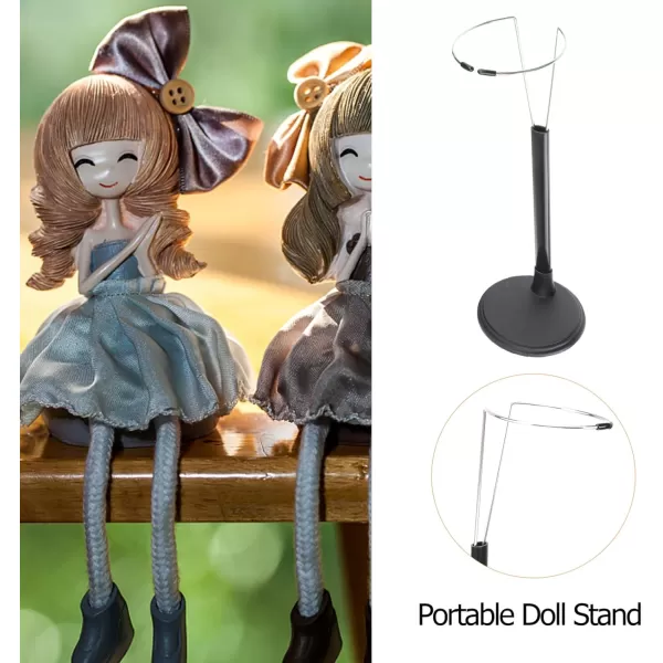 Toyvian Doll Stand Holder Doll Brackets Stands Doll Adjustable Storage Rack Doll Stands for 12 Inch Doll Display Adjustable Stand Dolls Action Figure Stands 12 Inch DollBlack