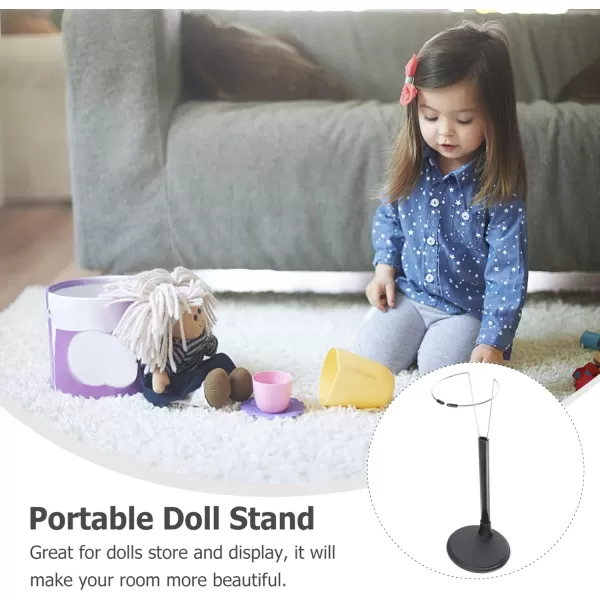 Toyvian Doll Stand Holder Doll Brackets Stands Doll Adjustable Storage Rack Doll Stands for 12 Inch Doll Display Adjustable Stand Dolls Action Figure Stands 12 Inch DollBlack