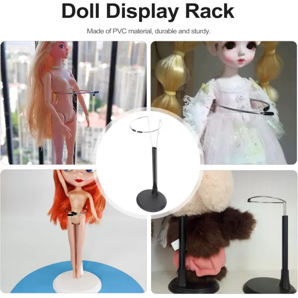 Toyvian Doll Stand Holder Doll Brackets Stands Doll Adjustable Storage Rack Doll Stands for 12 Inch Doll Display Adjustable Stand Dolls Action Figure Stands 12 Inch DollBlack