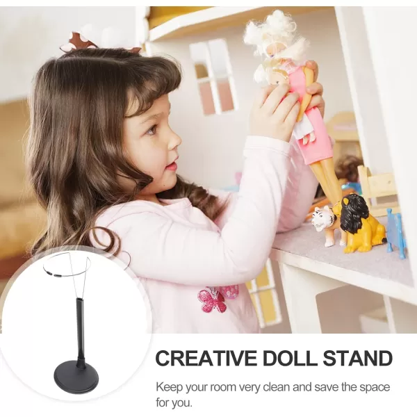 Toyvian Doll Stand Holder Doll Brackets Stands Doll Adjustable Storage Rack Doll Stands for 12 Inch Doll Display Adjustable Stand Dolls Action Figure Stands 12 Inch DollBlackx2pcs