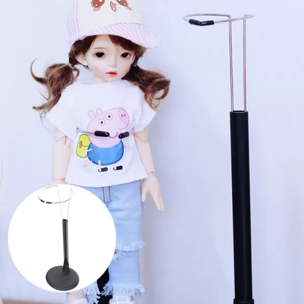 Toyvian Doll Stand Holder Doll Brackets Stands Doll Adjustable Storage Rack Doll Stands for 12 Inch Doll Display Adjustable Stand Dolls Action Figure Stands 12 Inch DollBlack