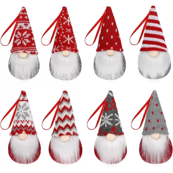 Christmas Tree Hanging Gnomes Ornaments 8Pack Handmade Scandinavian Santa Elf Plush Ornaments Hanging Christmas Tree Decorations Home Decor