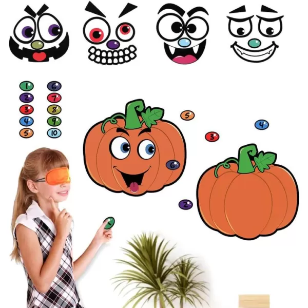 Halloween Pumpkin Decorating Stickers Kit Pin Pumpkin Game Halloween Party Favors Kids Trick Treat Classroom Supplies