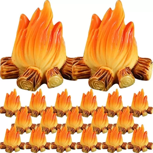 Toyvian 20Pcs Miniature Campfire Model Fire Landscaping Props Dollhouse Fire Ornament Miniature Fake Fire Decoration Handicraft Resin Fake Fire Mini Fire Beads