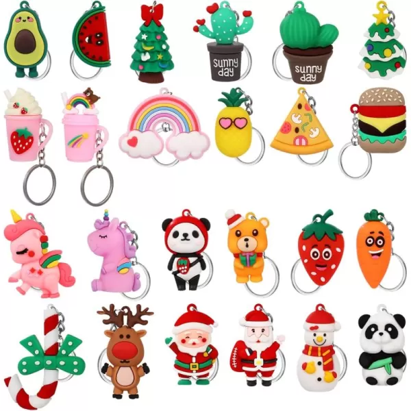 Toyvian 24pcs Advent Calendars 2022 Keychains for 24 Days Countdown Countdown Calendar Toys Xmas Tree Hanging Pendants for Girls Boys