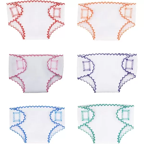 Toyvian 6pcs Doll Diapers Baby Doll Diaper Bag Baby Doll Accessories Doll Underwear Reusable DIY Diaper