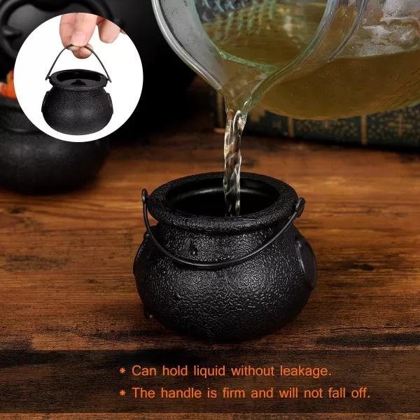 12pcs Halloween Black Cauldrons11 Mini Cauldrons ampamp 1 Large 8 ozCandy Bucket Kettle Multipurposed Novelty Candy Holder Pot with Handle for Halloween Party