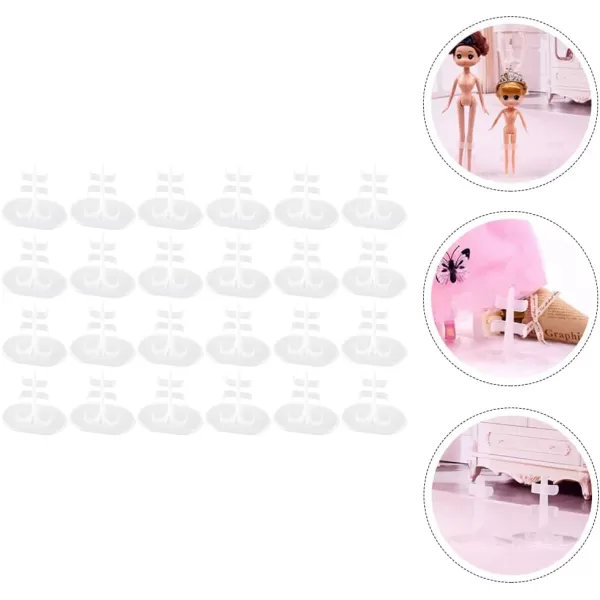 30PCS Doll Stands Display Holder Clear Doll Brackets Plastic Doll Support Stand Transparent Rack Doll Leg Clip Stand Mini Toy Puppet Support Frame Action Figures Rack Doll Brackets