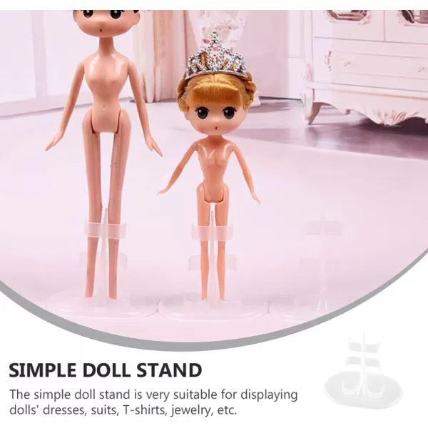 30PCS Doll Stands Display Holder Clear Doll Brackets Plastic Doll Support Stand Transparent Rack Doll Leg Clip Stand Mini Toy Puppet Support Frame Action Figures Rack Doll Brackets