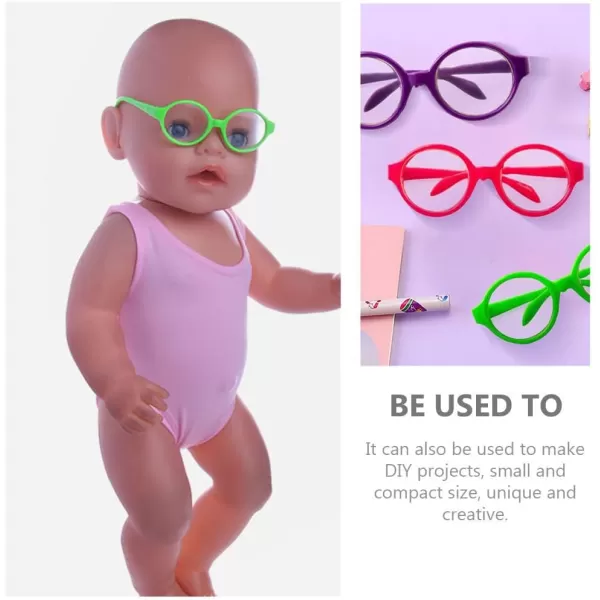 Girl Toys 3 Pairs Doll Glasses Doll Eyeglasses Miniature Plastic Glasses Round Glasses Frame Mini Glasses for 18 Inches Dolls Toy