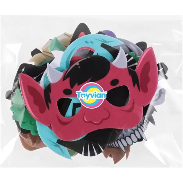 Halloween Superhero Foam Mask Cartoon Witch Monster Bat Spider Felt Masks for Kids Halloween Party Favors 12 Pieces