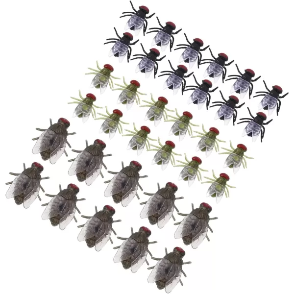 Toyvian 120 pcs Plastic Fake Bugs Fly Toys Halloween Artificial Bugs Fake Black Ants Halloween Decor