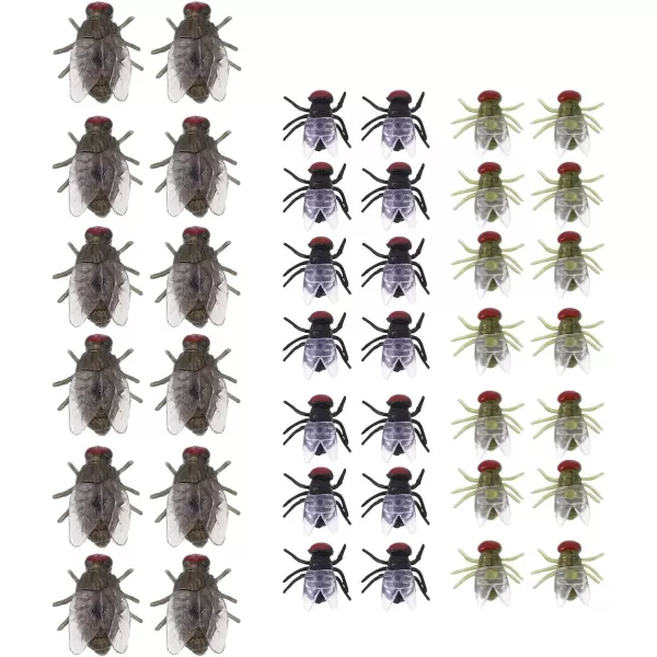 Toyvian 120 pcs Plastic Fake Bugs Fly Toys Halloween Artificial Bugs Fake Black Ants Halloween Decor