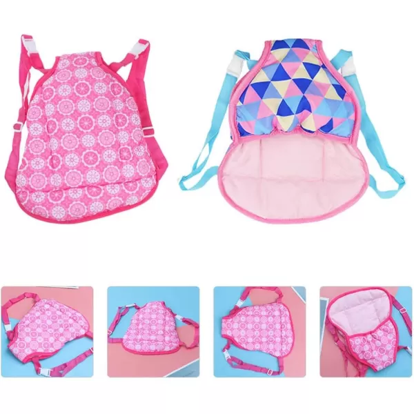 Toyvian 2pcs Baby Doll Carrier Doll Sling Doll Backpack Wrap Sling Front and Back Sling with Straps Doll Carrier Backpack Doll Accessories Doll Carrier for 18 Inch Dolls