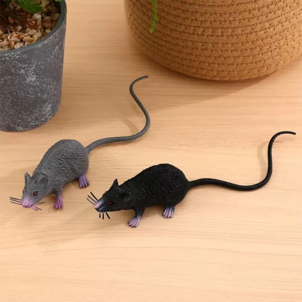 Toyvian 3pcs Fake Rat Toy Model Fake Mice Rat Prop Realistic Rat Ornament Prank Props Halloween Rat Decor