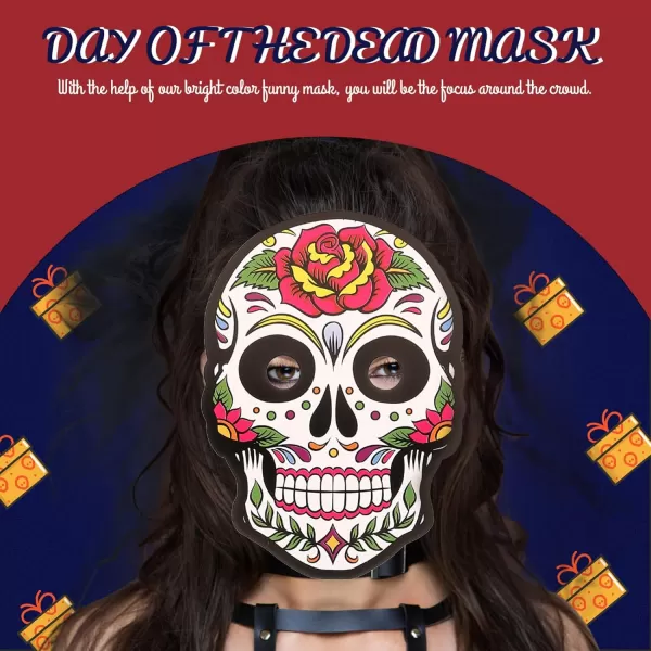 Toyvian 6PCS Paper Mask Halloween Paper Skull Mask Paper Party Mask Day of The Dead Mask Day of The Dead Decorations Festival Paper Mask Day of The Dead Decor