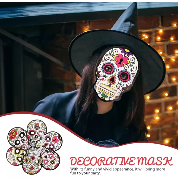 Toyvian 6PCS Paper Mask Halloween Paper Skull Mask Paper Party Mask Day of The Dead Mask Day of The Dead Decorations Festival Paper Mask Day of The Dead Decor