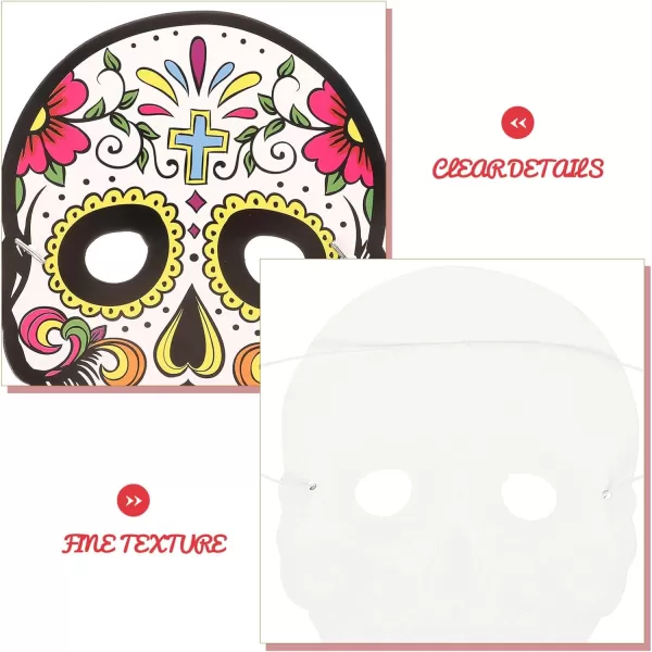 Toyvian 6PCS Paper Mask Halloween Paper Skull Mask Paper Party Mask Day of The Dead Mask Day of The Dead Decorations Festival Paper Mask Day of The Dead Decor