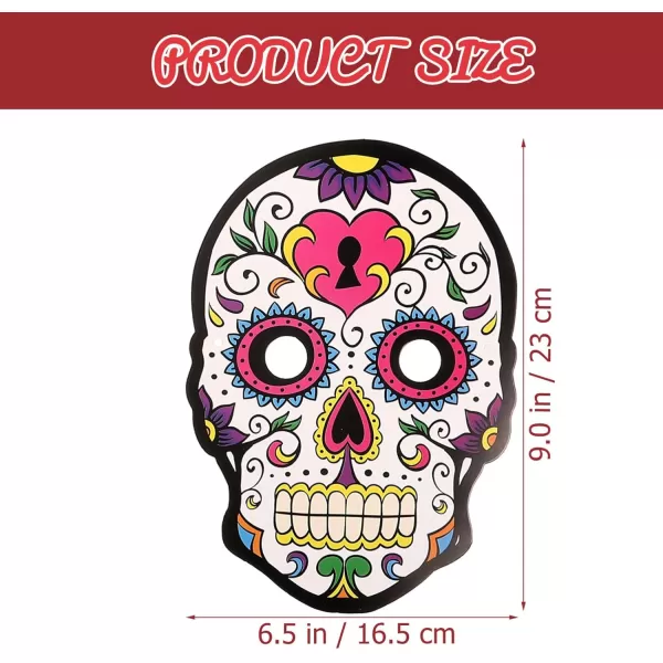 Toyvian 6PCS Paper Mask Halloween Paper Skull Mask Paper Party Mask Day of The Dead Mask Day of The Dead Decorations Festival Paper Mask Day of The Dead Decor