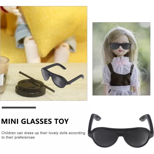 Toyvian 80PCS doll sunglasses Doll Sunglasses Plastic Miniature Sunglasses Doll Dressing Supplies Mini Glasses Decor for DIY Accessories Doll Dressing black sunglasses Supplies mini doll glasses