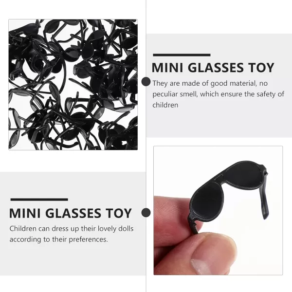 Toyvian 80PCS doll sunglasses Doll Sunglasses Plastic Miniature Sunglasses Doll Dressing Supplies Mini Glasses Decor for DIY Accessories Doll Dressing black sunglasses Supplies mini doll glasses