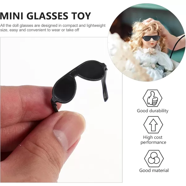 Toyvian 80PCS doll sunglasses Doll Sunglasses Plastic Miniature Sunglasses Doll Dressing Supplies Mini Glasses Decor for DIY Accessories Doll Dressing black sunglasses Supplies mini doll glasses