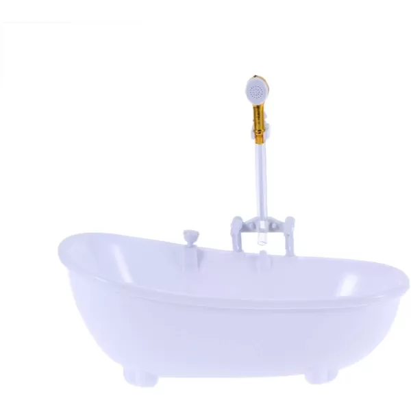 Toyvian Electric Water Spraying Bathtub Swimming Pool with Sprayer Without Battery for Doll WhiteWhite