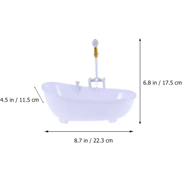 Toyvian Electric Water Spraying Bathtub Swimming Pool with Sprayer Without Battery for Doll WhiteWhite