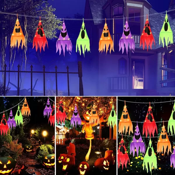 Toyvian Halloween Decorations Outdoor Hanging Lighted Witch Hat Scary Tree Decorations Outdoor  8Pack 2133FT LED Remote Control String Lights with 8 Lighting Modes for OutdoorGarden Trees Party