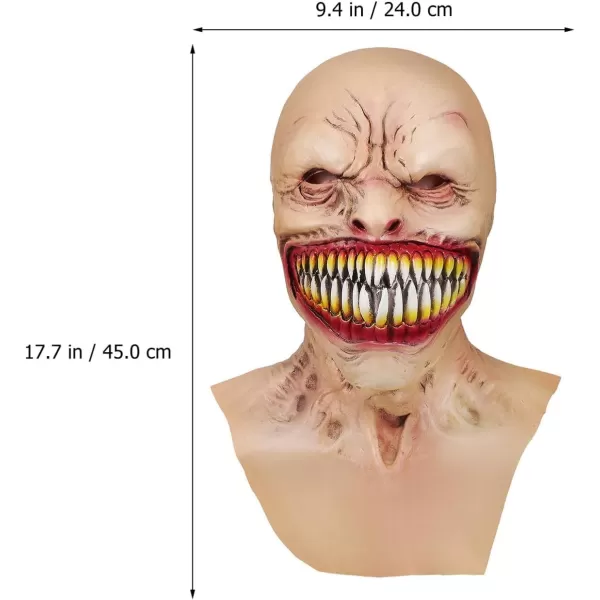 Toyvian Halloween Ghost Mask Full Head Zombie Mask Natural Latex Fanged Monster Headgear Halloween Vampire Headgear Scary Overhead Zombie Mask Scary Zombie Mask for Halloween