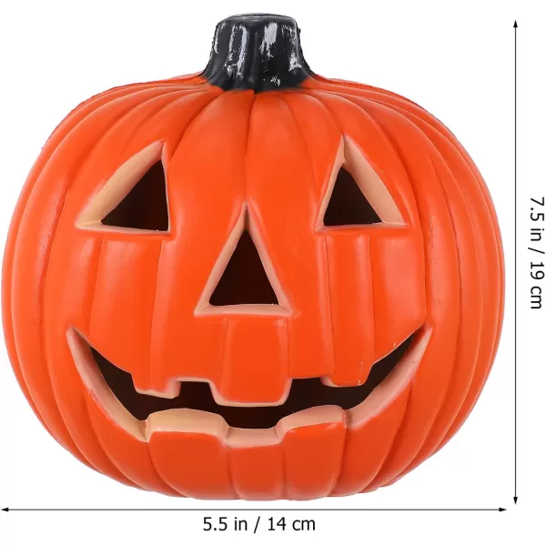 Toyvian Halloween Jack O Lantern Artificial Pumpkin Light LED Pumpkin Lantern Decorative Halloween Prop for Garden Patio Front Door Decor 8inch