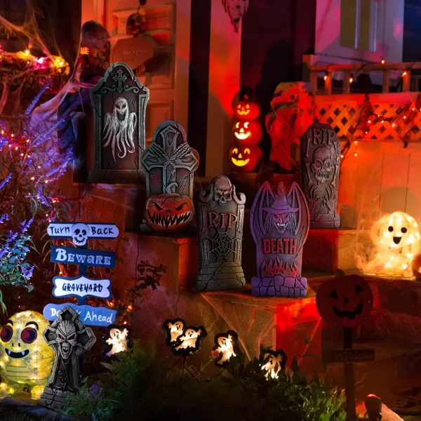 Toyvian Halloween RIP Graveyard Tombstones  6Pack Halloween Foam Tombstones  Halloween Garden Tombstones Haunted House Decorations for Halloween Yard Outdoor