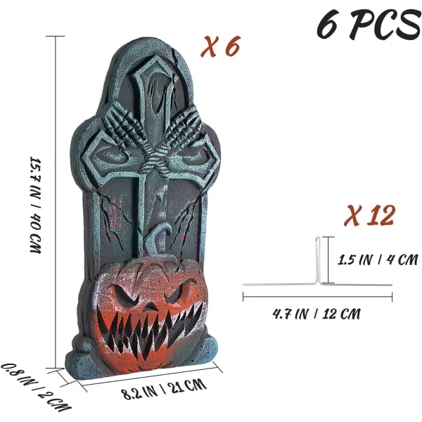 Toyvian Halloween RIP Graveyard Tombstones  6Pack Halloween Foam Tombstones  Halloween Garden Tombstones Haunted House Decorations for Halloween Yard Outdoor