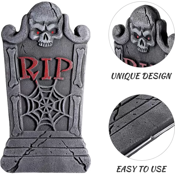 Toyvian Halloween RIP Graveyard Tombstones  6Pack Halloween Foam Tombstones  Halloween Garden Tombstones Haunted House Decorations for Halloween Yard Outdoor